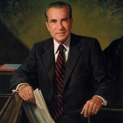 THE US PRESIDENT RICHARD NIXON WAS THE 37TH PRESIDENT,SERVING FROM (1969-1974).HE HAS RESI