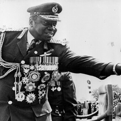 IDI AMIN DADA WAS A MONSTROUS LEADER,HE WAS AN OBVIOUS BULLY.HE BECAME KNOWN AS THE "BUTCH
