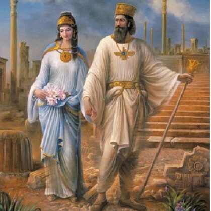 PERSIAN EMPEROR CYRUS THE GREAT AND HIS EMPRESS CASSANDRA OF THE ACHAEMENID EMPIRE (600/ 5